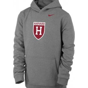 Youth Harvard Crimson Grey Club Fleece Pullover Hoodie